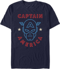 Captain America Mask Outline Marvel Comics T-Shirt product image 1