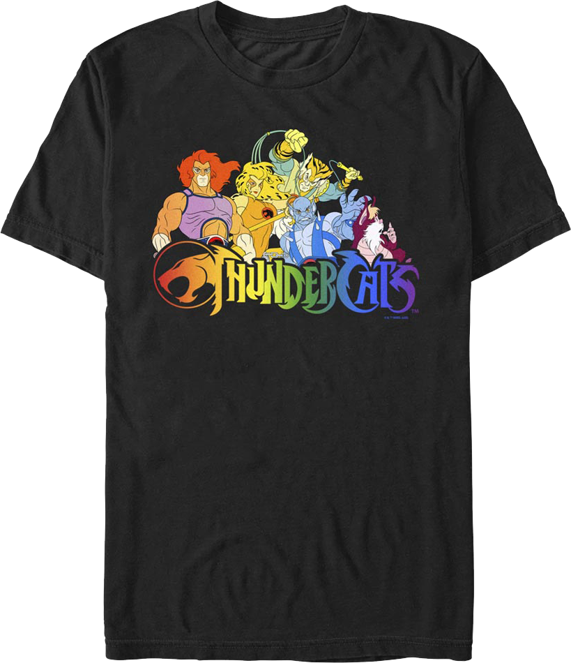 Cast & Rainbow Logo ThunderCats T-Shirt product image 1