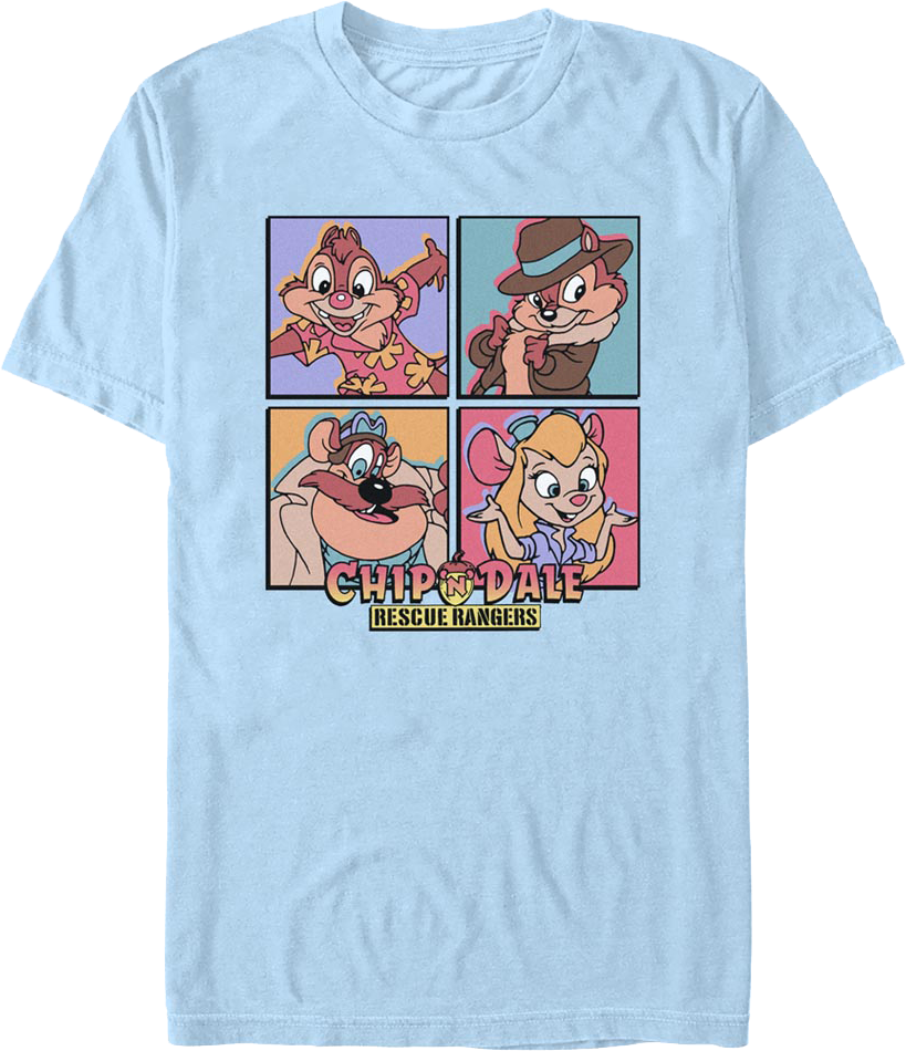 Character Squares Chip 'n Dale Rescue Rangers T-Shirt product image 1