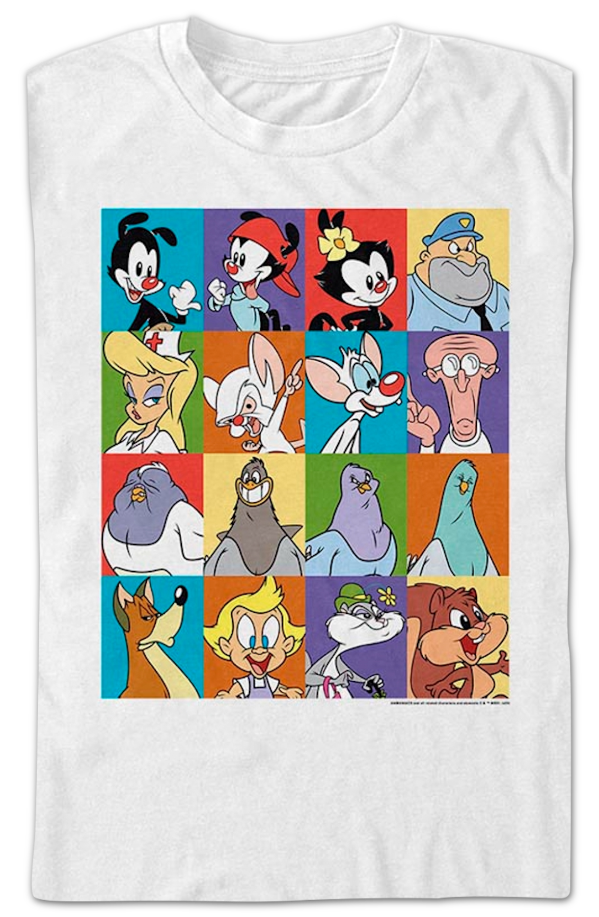 White Classic Character Blocks Animaniacs T-Shirt product image 2