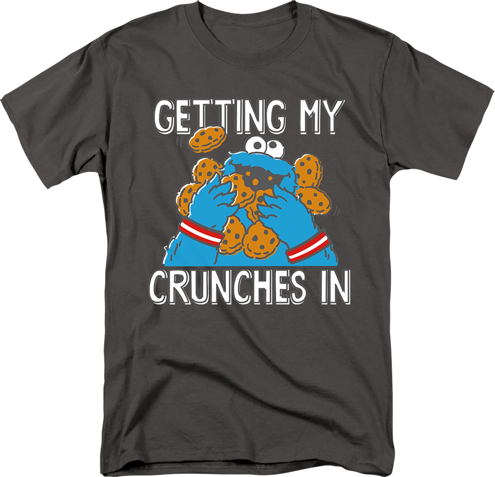 Cookie Monster Getting My Crunches In Sesame Street T-Shirt product image 1