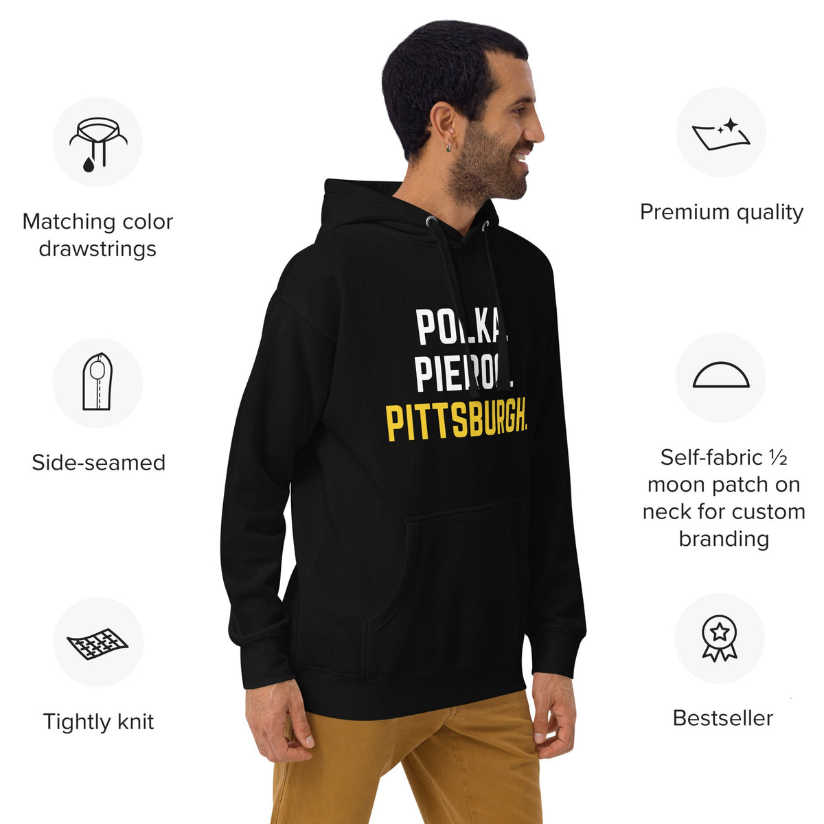 Polka. Pierogi. Pittsburgh. | Hoodie product image 5