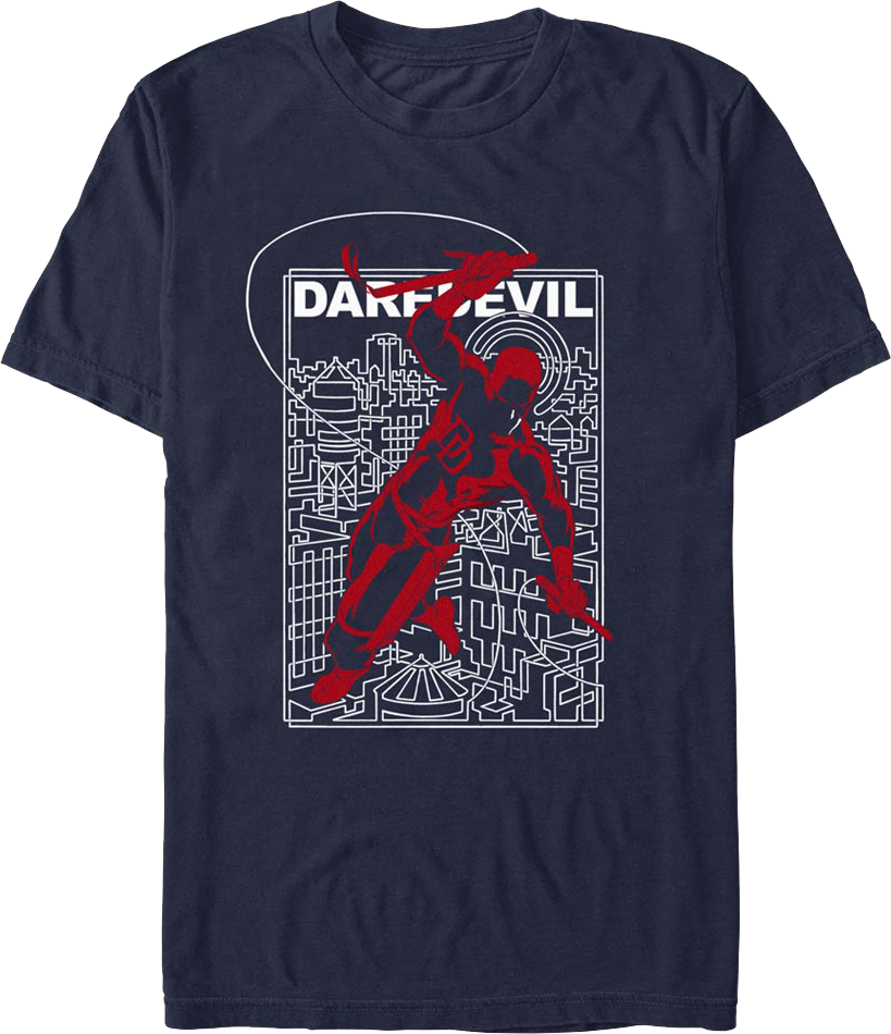 Daredevil Hell's Kitchen Blueprint Marvel Comics T-Shirt product image 1
