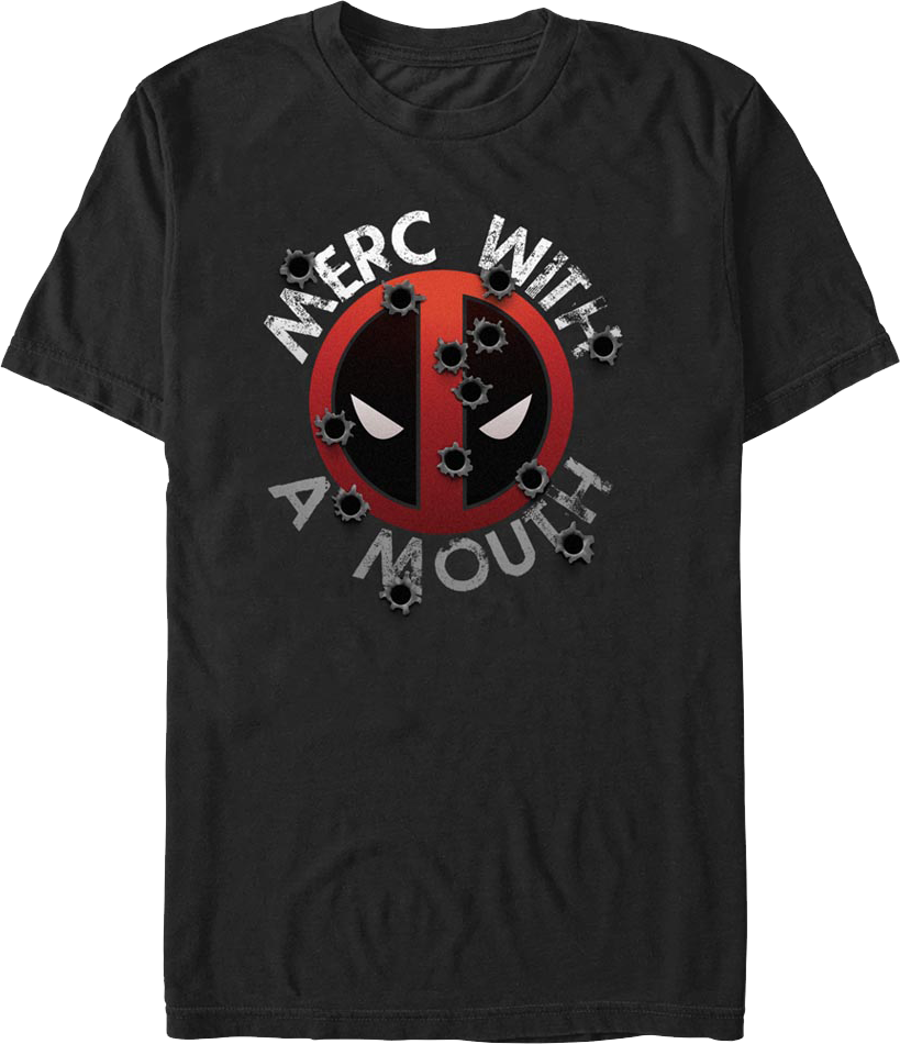 Deadpool Bullet Holes Marvel Comics T-Shirt product image 1