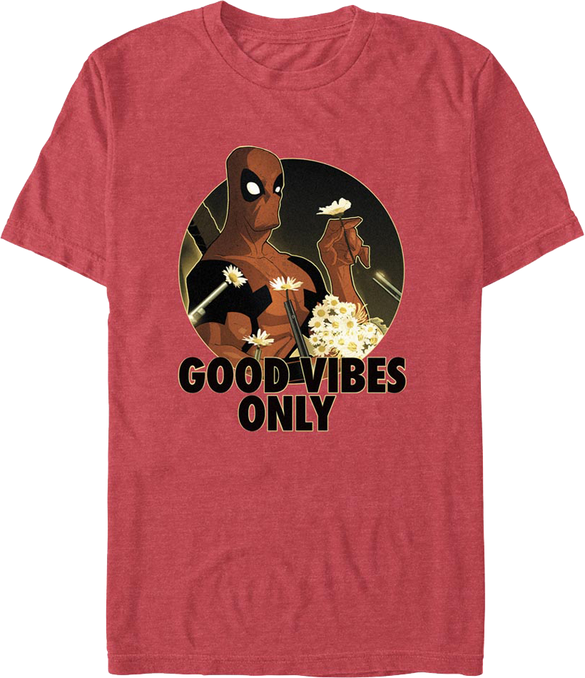 Deadpool Good Vibes Only Marvel Comics T-Shirt product image 1