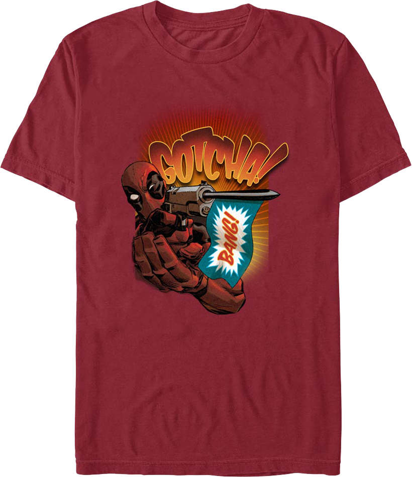 Deadpool Gotcha Marvel Comics T-Shirt product image 1