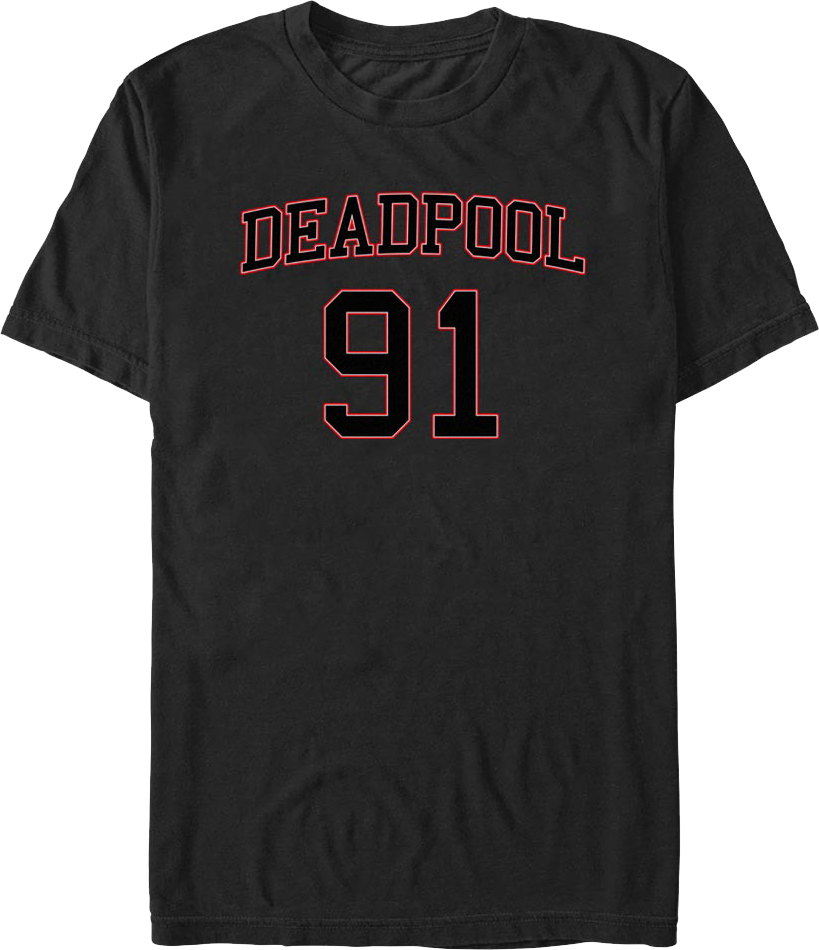 Deadpool Jersey Number Marvel Comics T-Shirt product image 1
