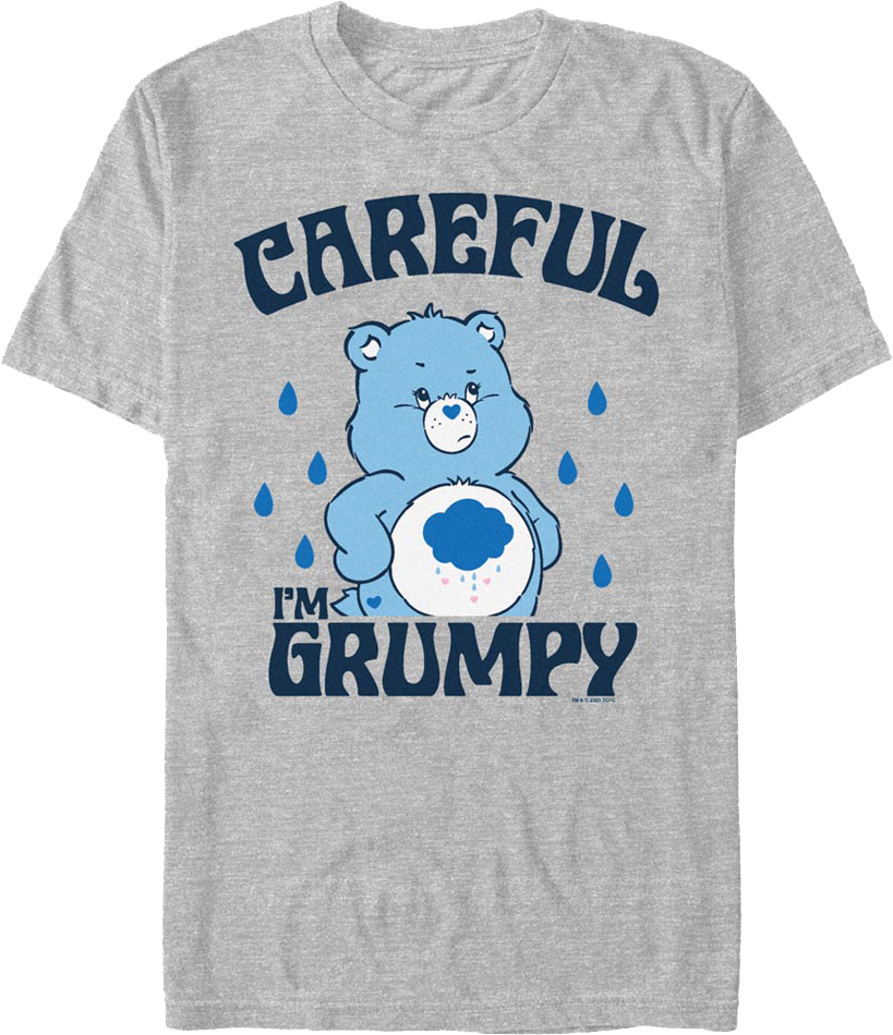Grumpy Bear Careful Warning Care Bears T-Shirt product image 1