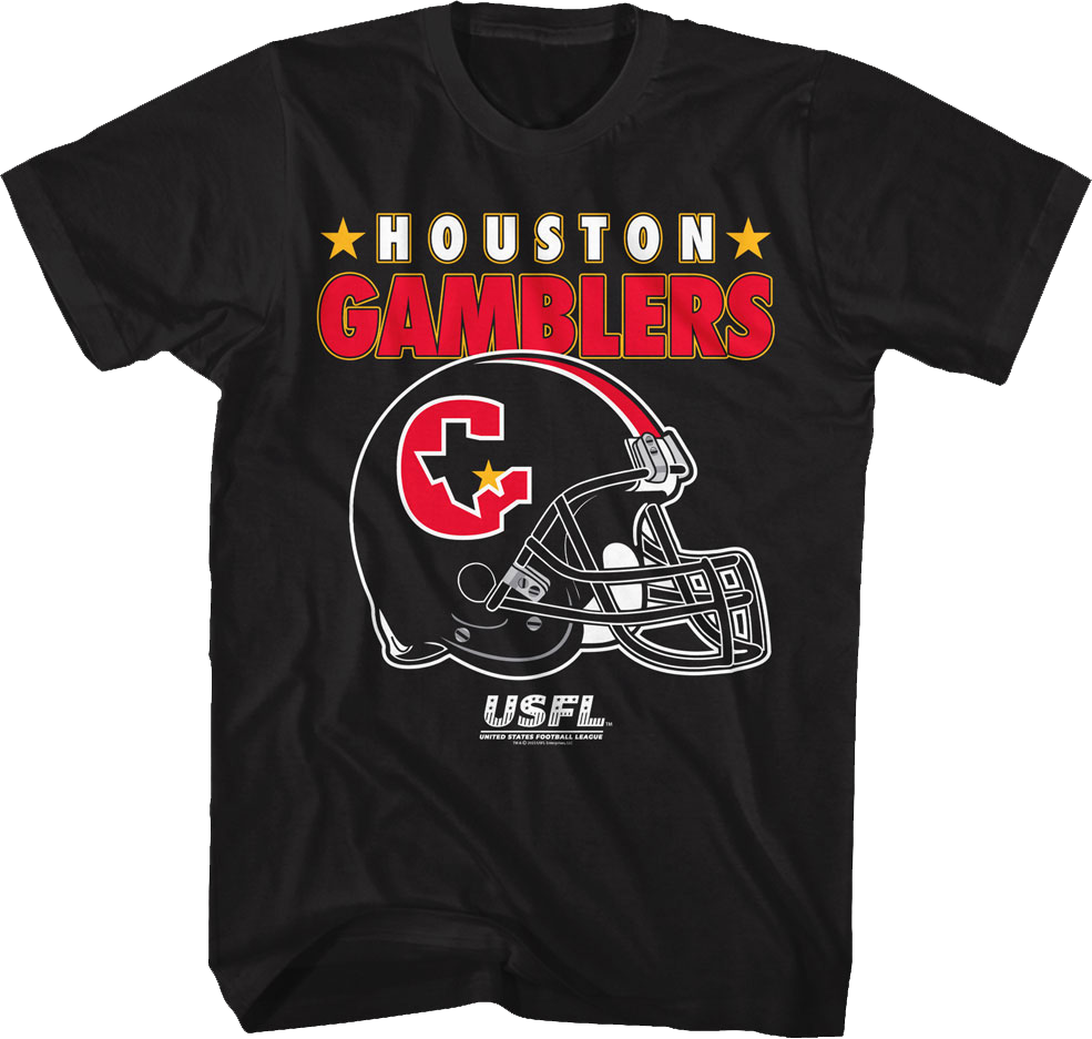 Houston Gamblers Logo & Helmet USFL T-Shirt product image 1