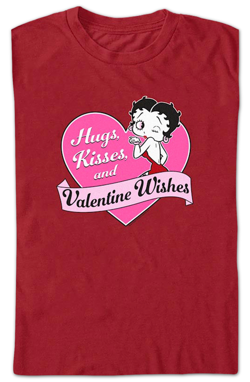 Hugs, Kisses, and Valentine Wishes Betty Boop T-Shirt product image 2