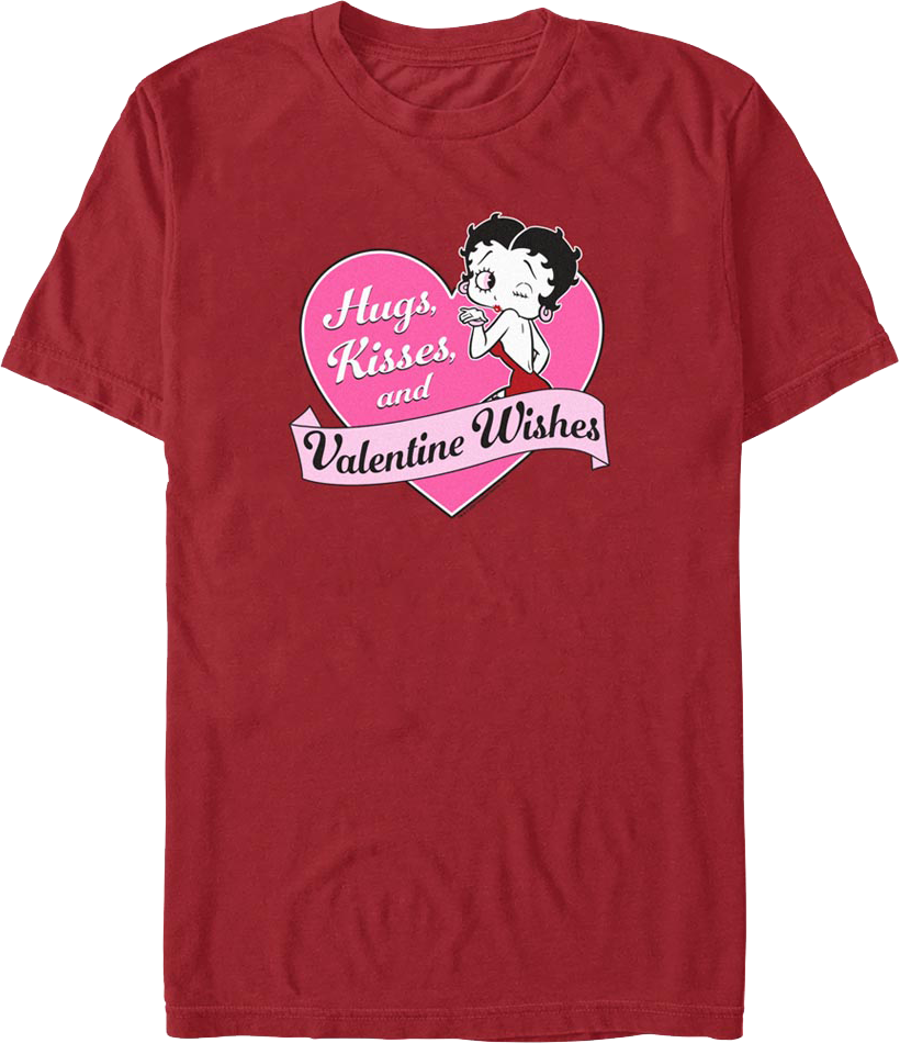 Hugs, Kisses, and Valentine Wishes Betty Boop T-Shirt product image 1