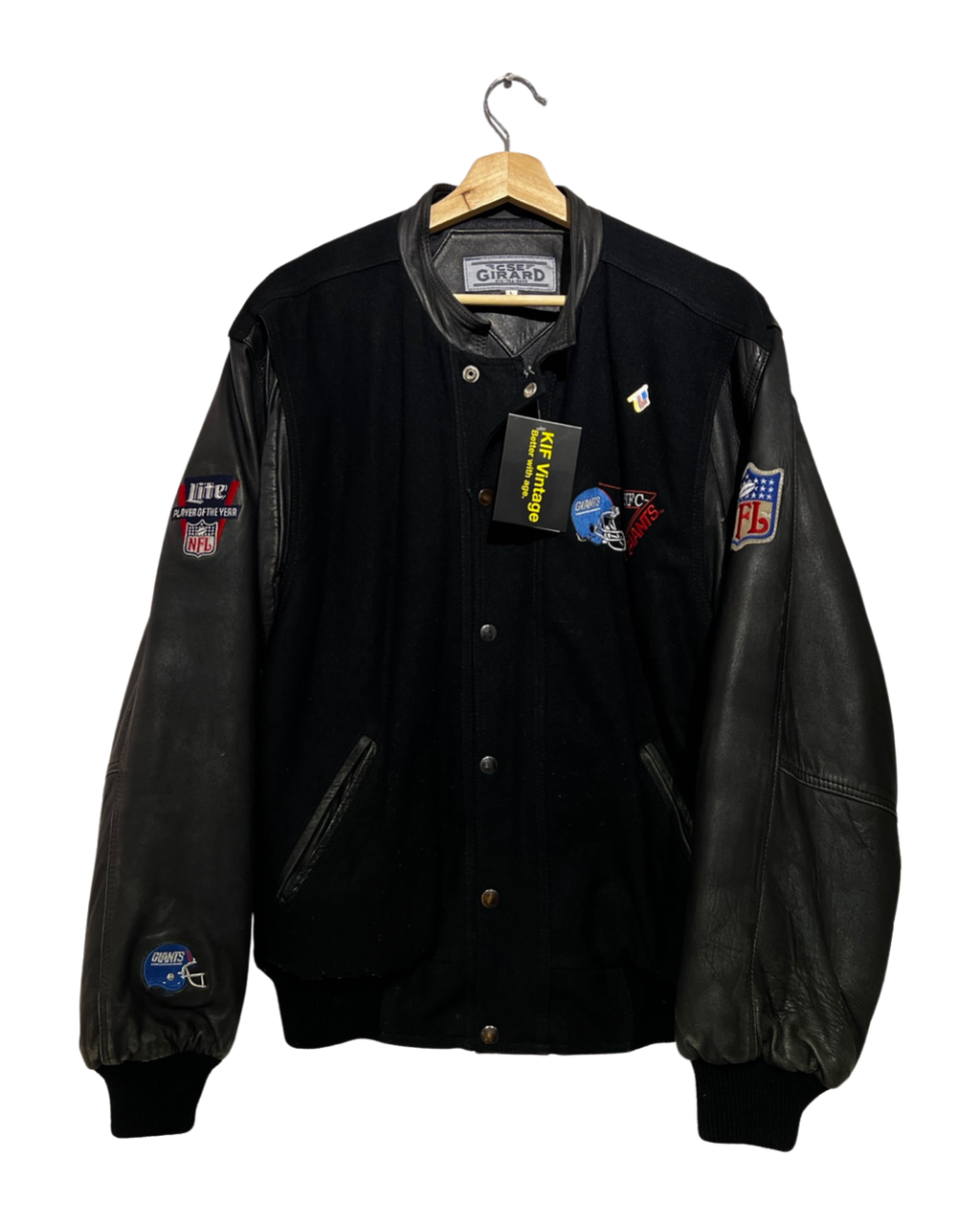 Vintage 90s New York Giants Leather Varsity Jacket product image 2