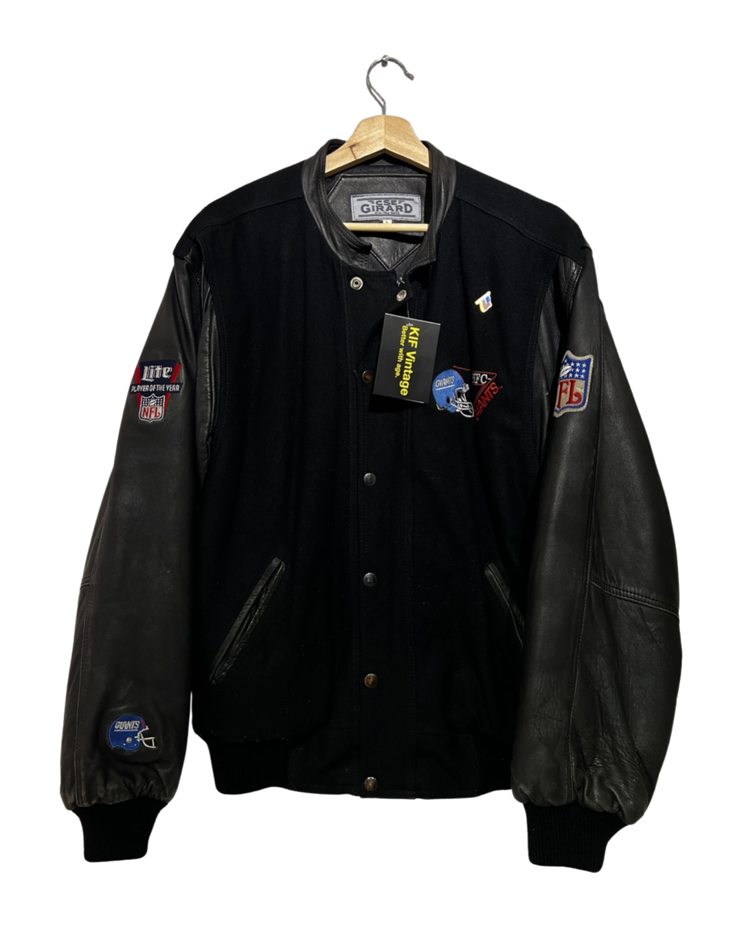 Vintage 90s New York Giants Leather Varsity Jacket product image 2