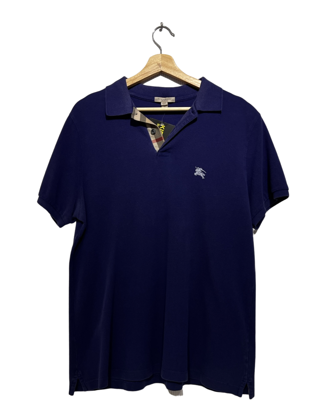 Vintage 90s Burberry Check Indigo Polo Shirt product image 1