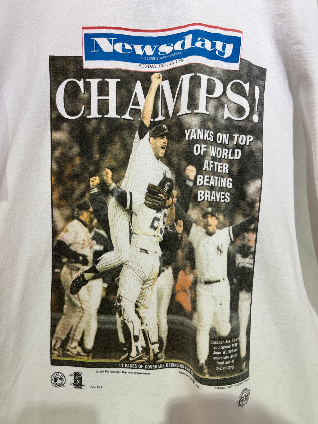 Vintage Rare 1996 New York Yankees Champions Newspaper Tee product image 2