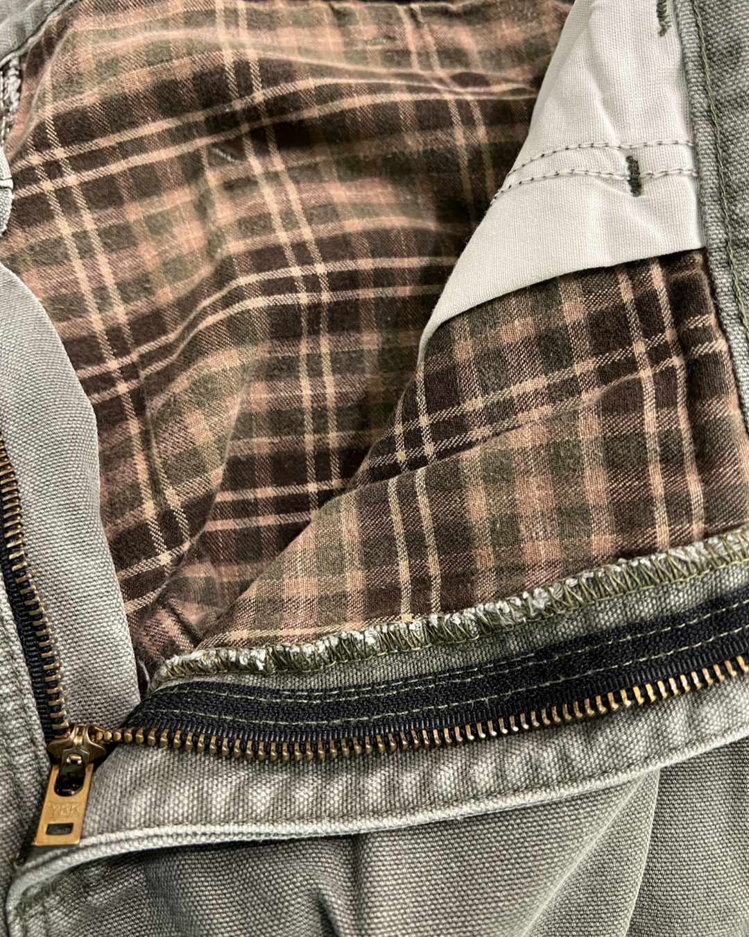 38 x 30 Vintage Carhartt Olive Flannel Lined Pants product image 4