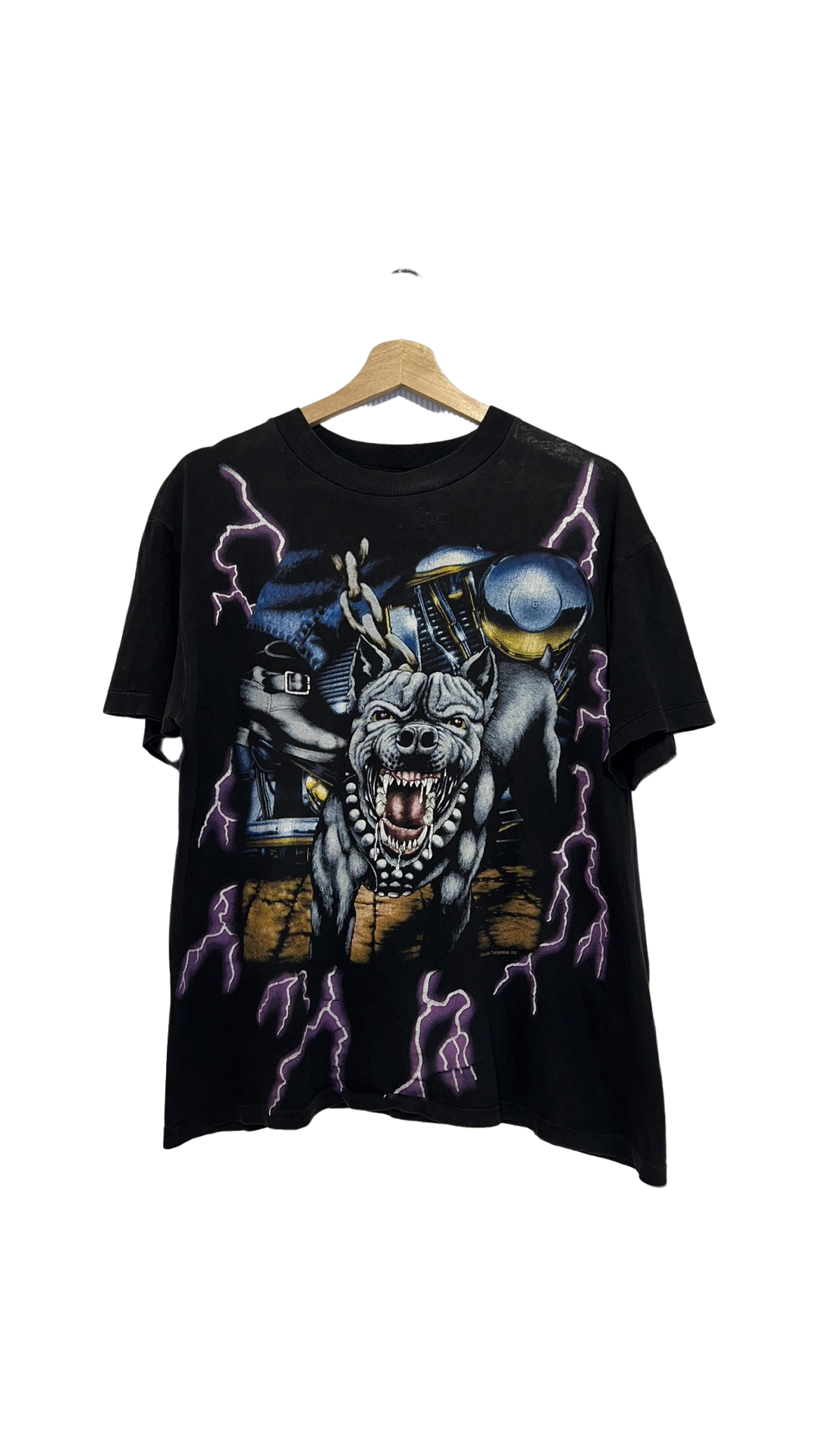 Vintage 90s Bulldog American Thunder All Over Print Tee product image 1