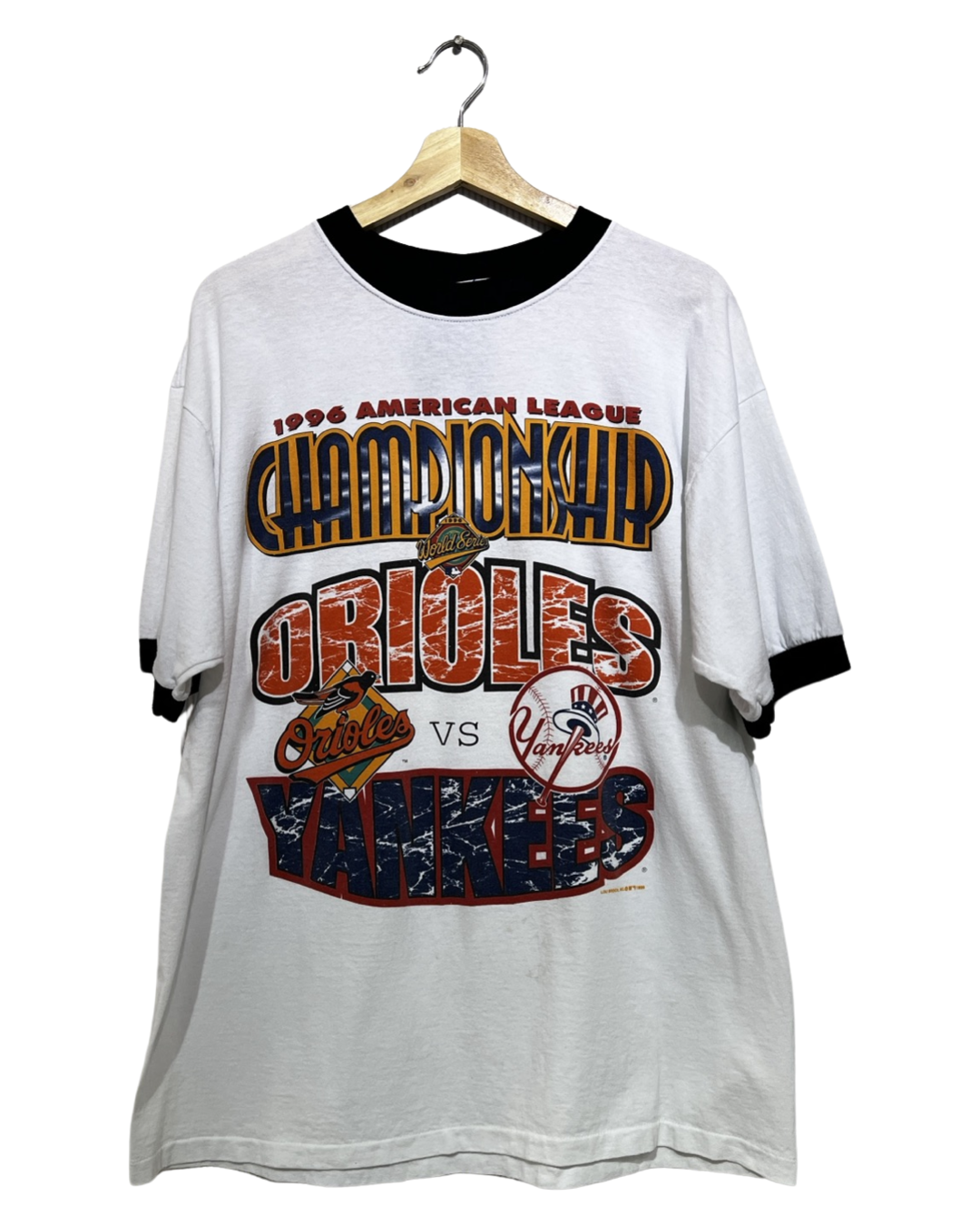 Vintage Rare 1996 Yankees vs Orioles Ringer Tee product image 1
