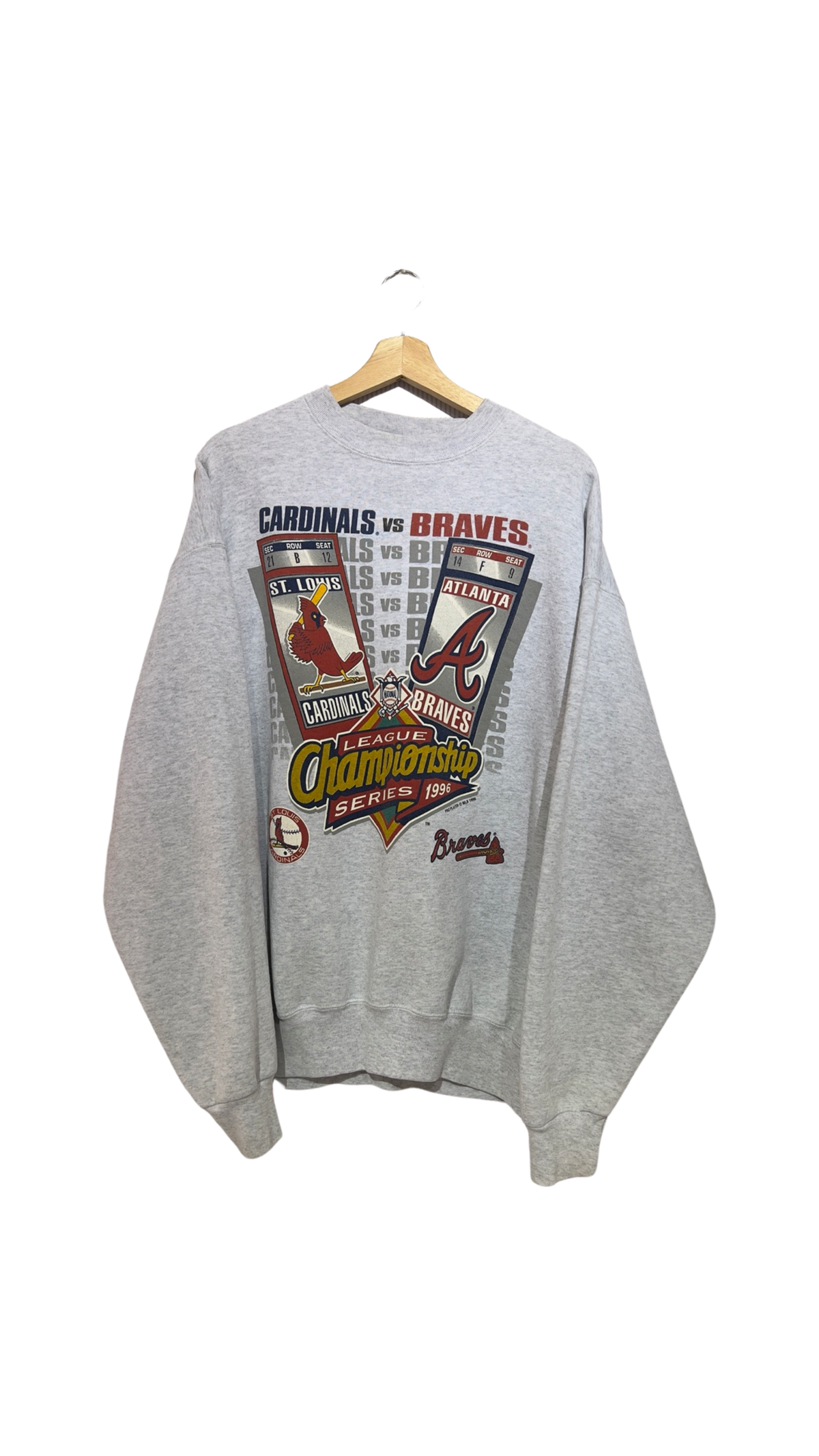 Vintage 1996 Cardinals vs Atlanta Braves Crewneck