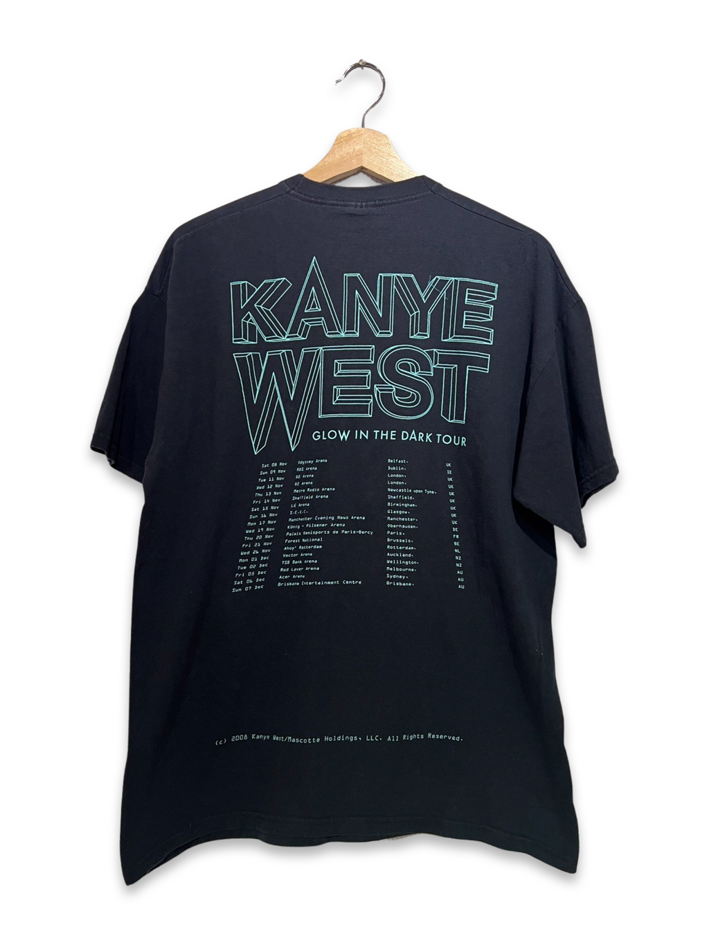 Vintage 2008 EURO Kanye West Glow In The Dark Tour Tee product image 2