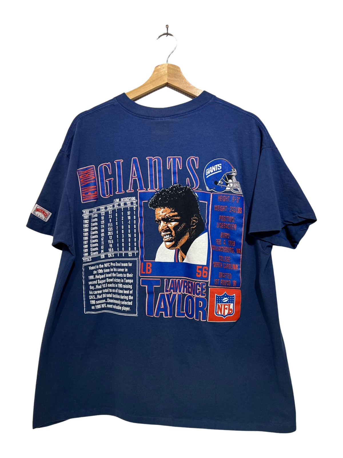 Vintage 90s Lawrence Taylor New York Giants Nutmeg Tee product image 2