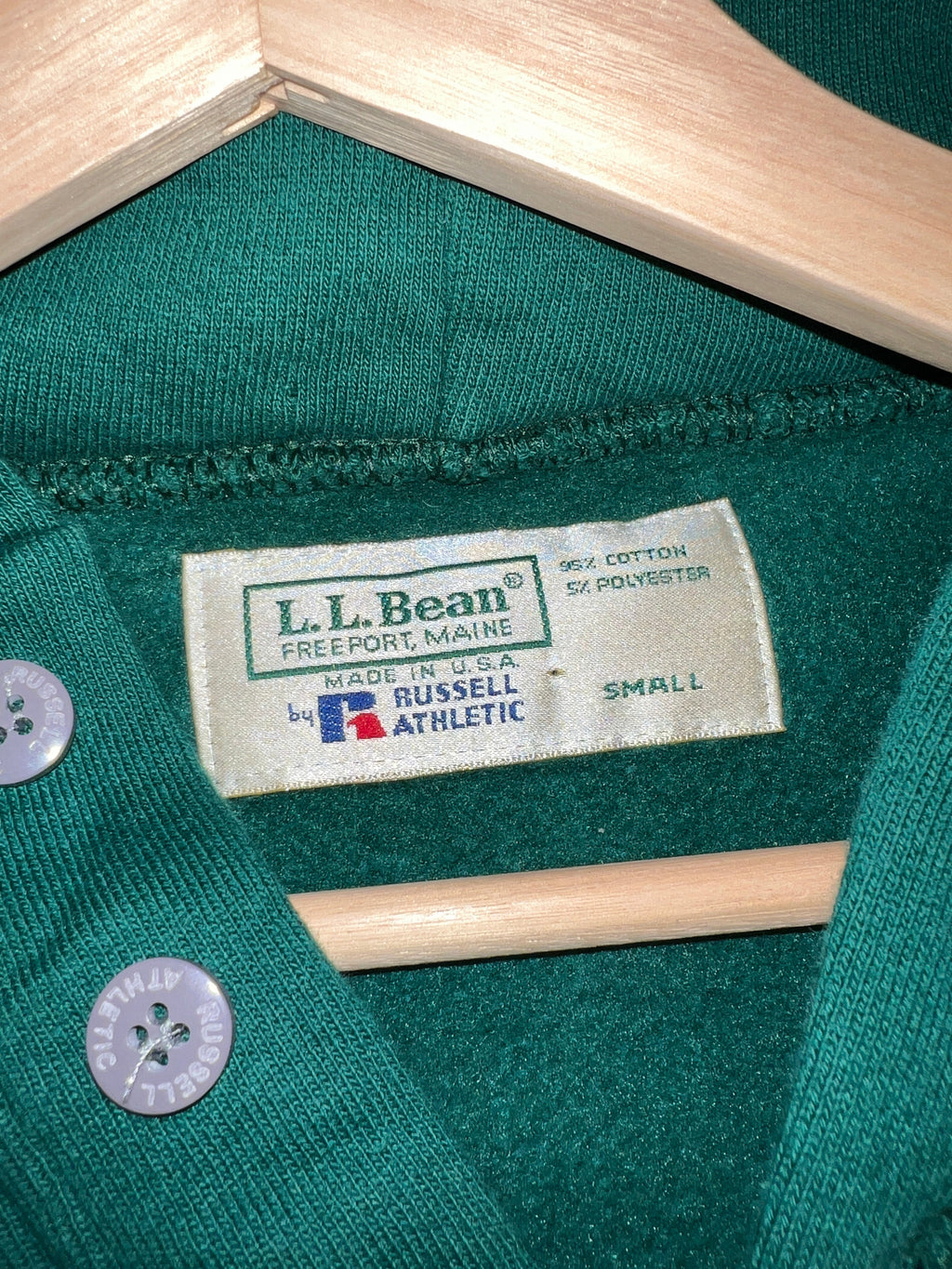 Vintage 90s LL Bean x Russell Athletics Green Hoodie product image 2
