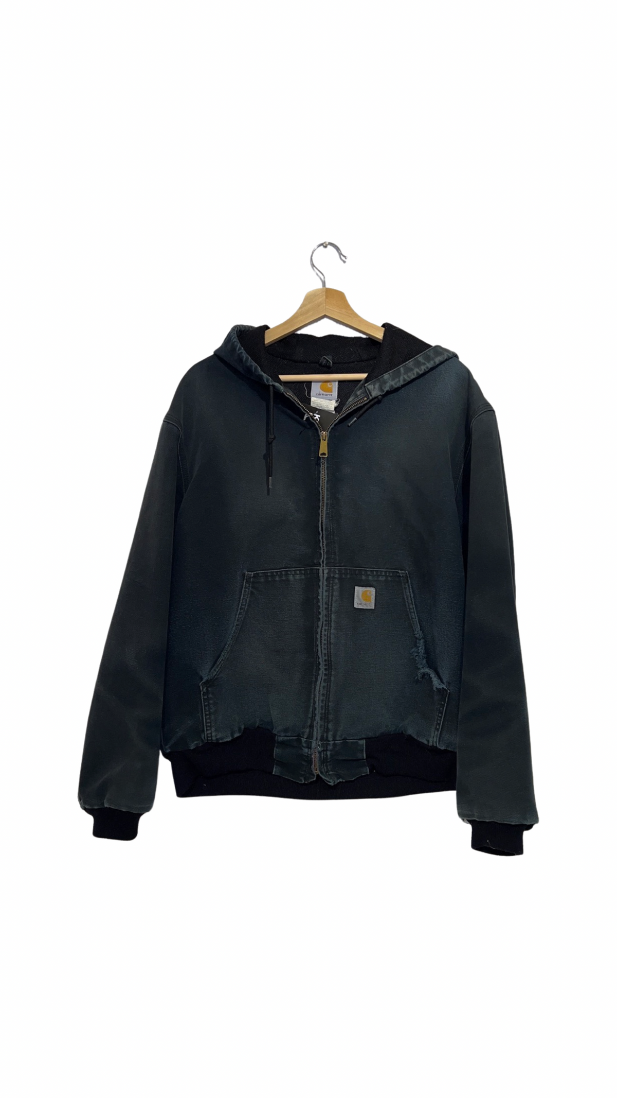 Vintage 90s Carhartt Distressed Black Hooded Jacket product image 1