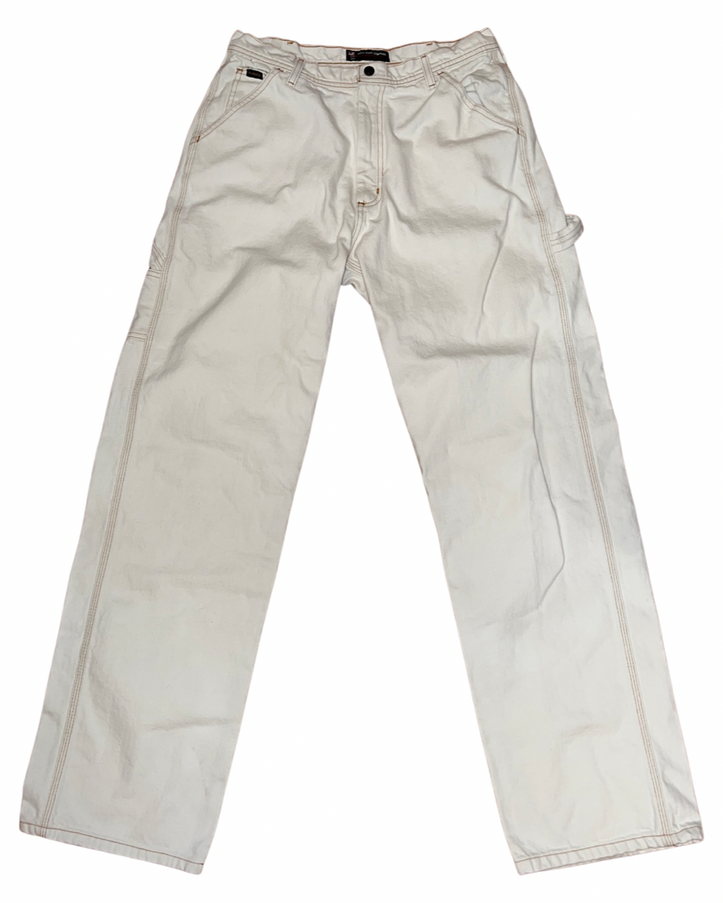 Vintage (31 x 34) 90s Polo White Wide Leg Carpenter Jeans