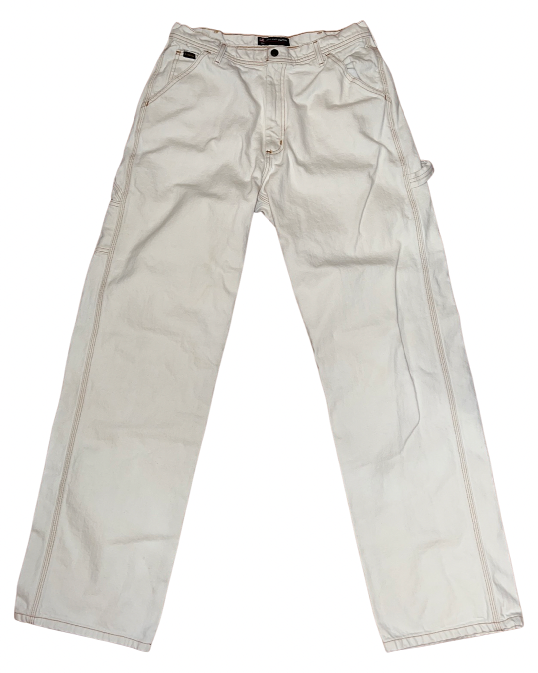 Vintage (31 x 34) 90s Polo White Wide Leg Carpenter Jeans