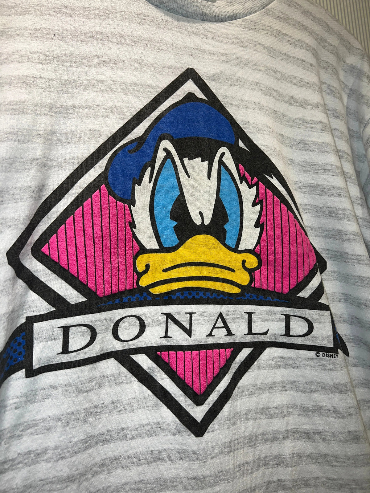 Vintage 90s Disney Donald Duck Puff Print Striped Tee product image 2