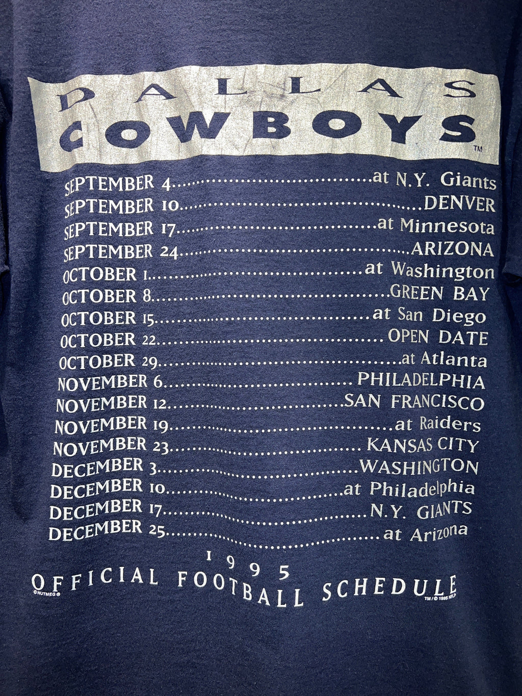 Vintage 1995 Dallas Cowboys Schedule Tee product image 4