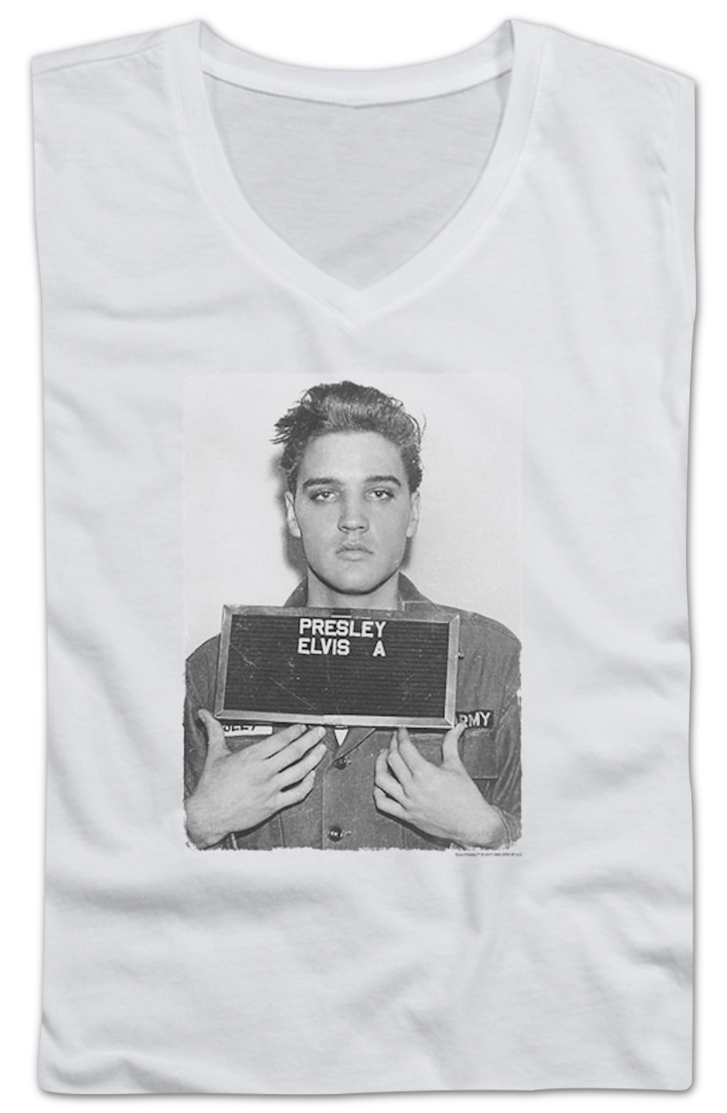 Ladies Discharge Photo Elvis Presley V-Neck Shirt product image 2