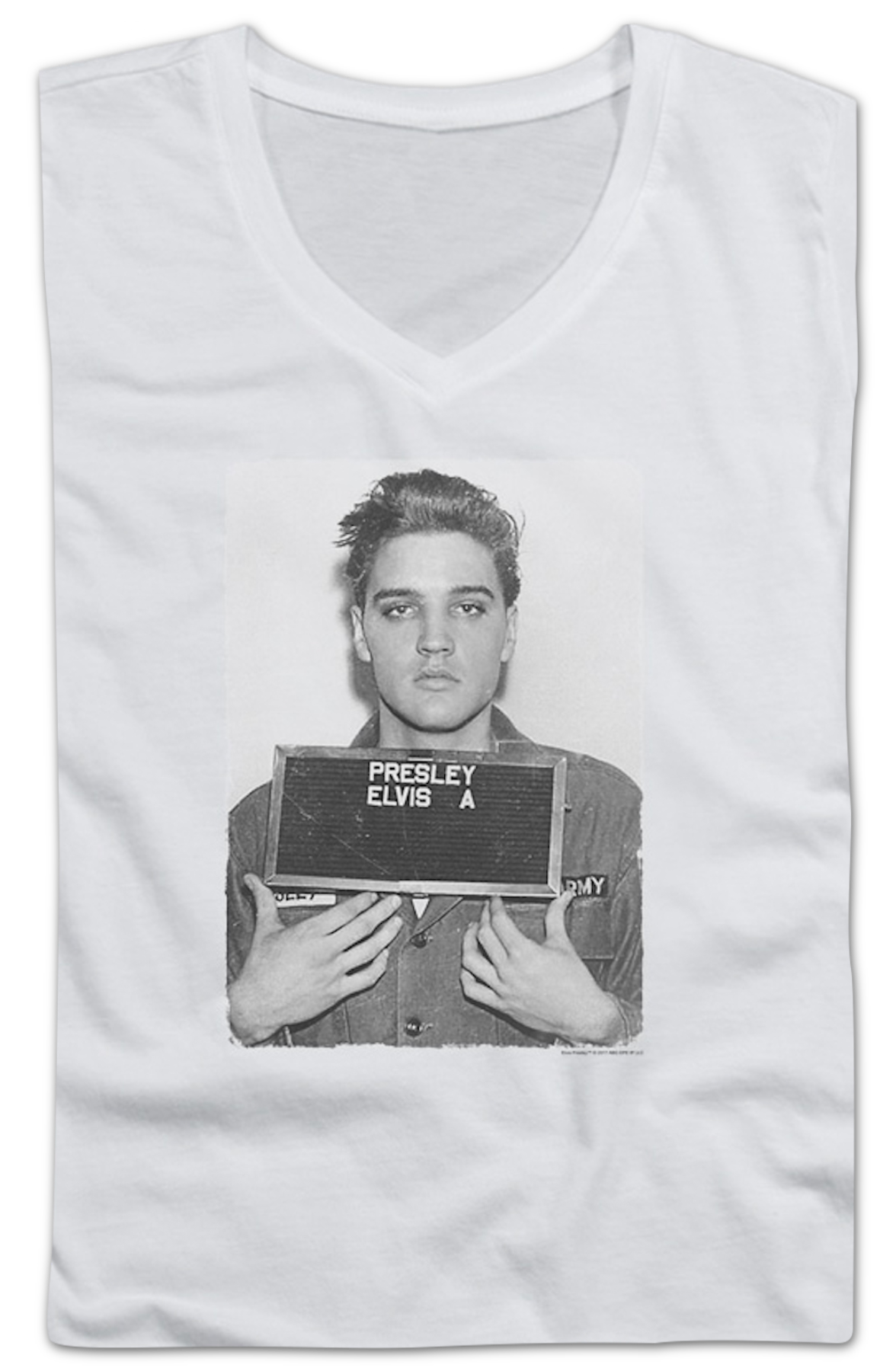 Ladies Discharge Photo Elvis Presley V-Neck Shirt product image 2