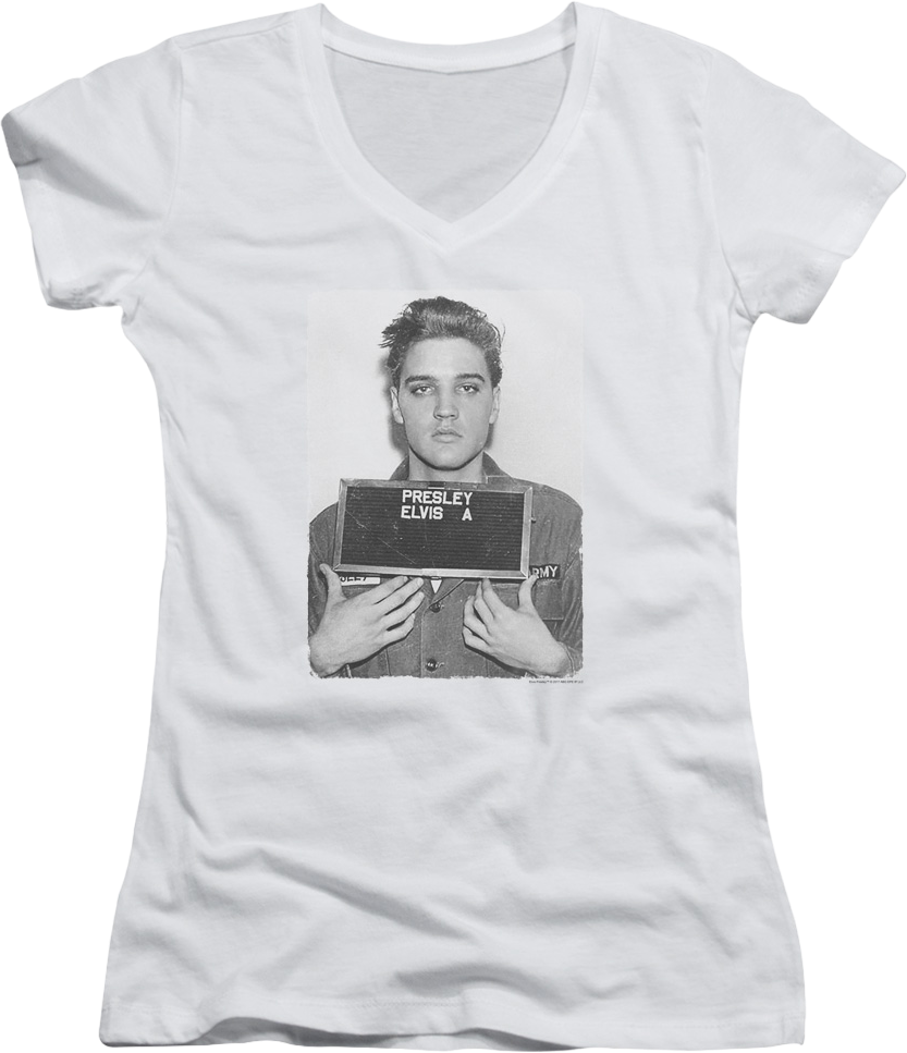 Ladies Discharge Photo Elvis Presley V-Neck Shirt product image 1