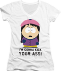Ladies I'm Gonna Kick Your Ass South Park V-Neck Shirt product image 1