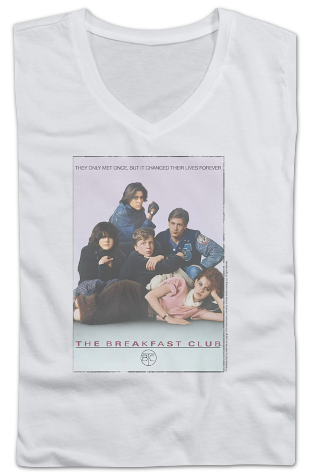 Ladies Movie Poster Breakfast Club V-Neck Shirt
