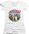 Ladies Retro Circle Bon Jovi V-Neck Shirt product image 1