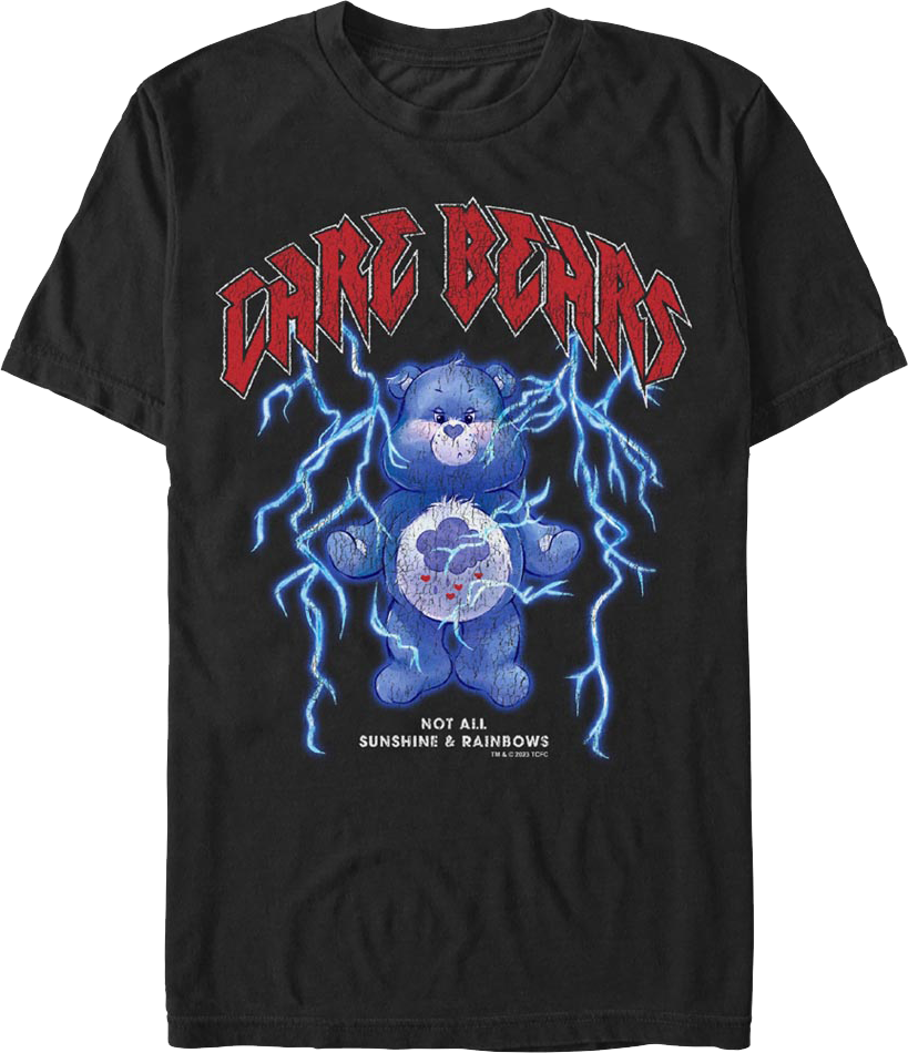 Black Not All Sunshine & Rainbows Care Bears T-Shirt product image 1