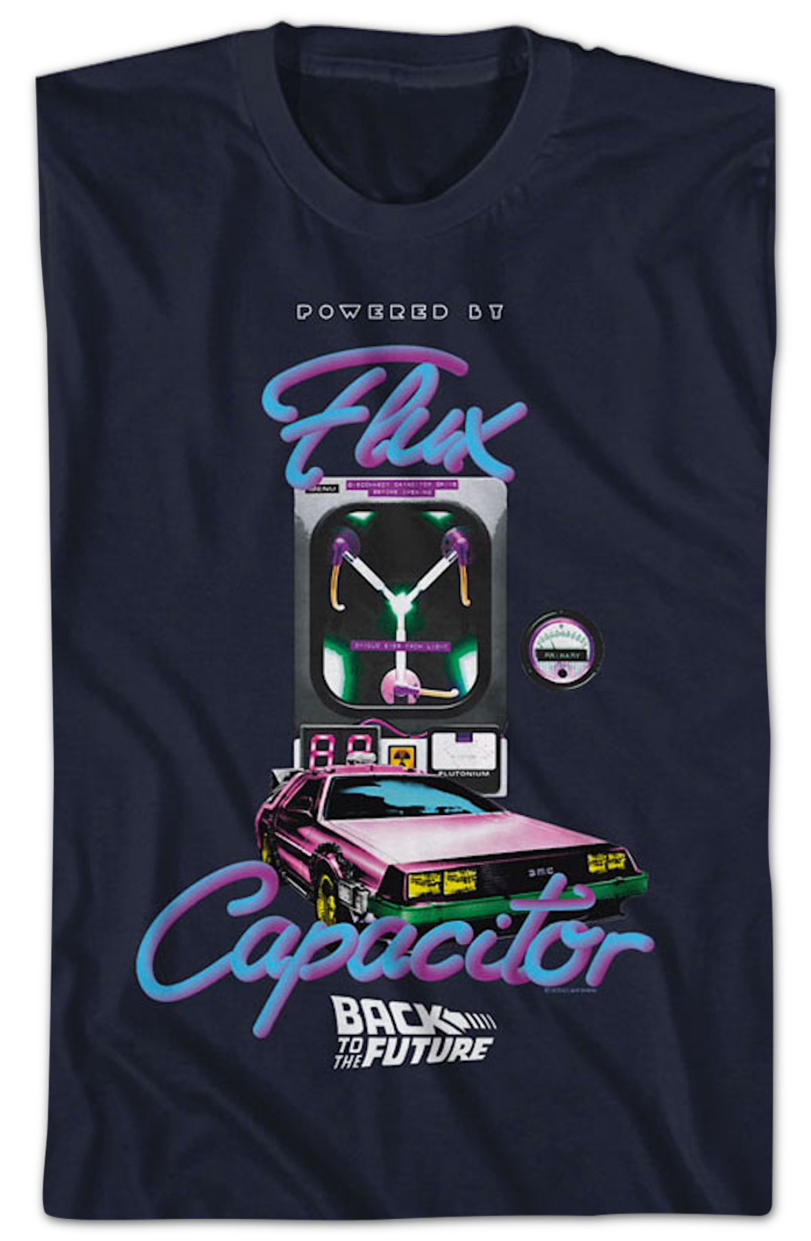 Retro Powered By Flux Capacitor Back To The Future T-Shirt product image 2