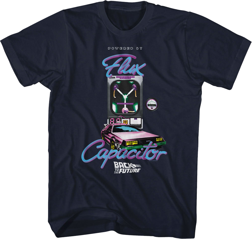 Retro Powered By Flux Capacitor Back To The Future T-Shirt product image 1