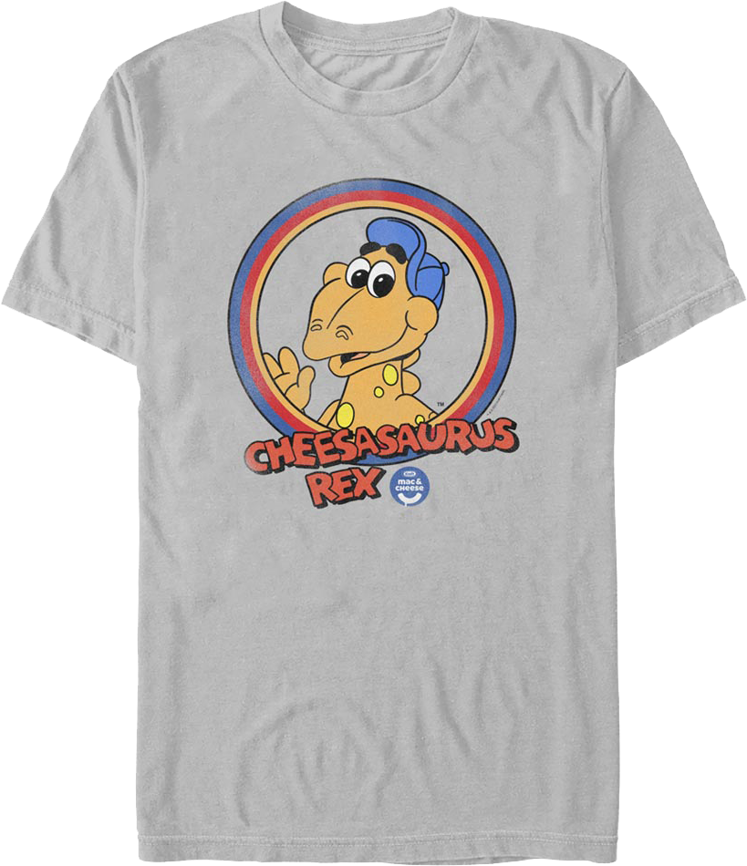 Retro Circle Cheesasaurus Rex Kraft T-Shirt product image 1