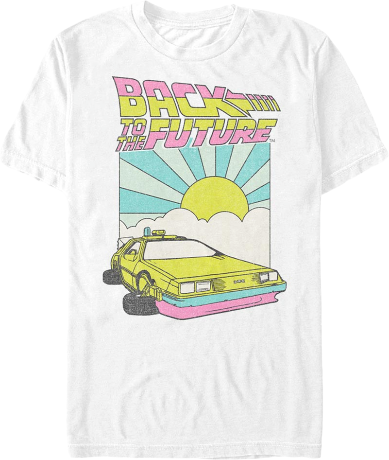 White Retro DeLorean Sunshine Back To The Future T-Shirt product image 1