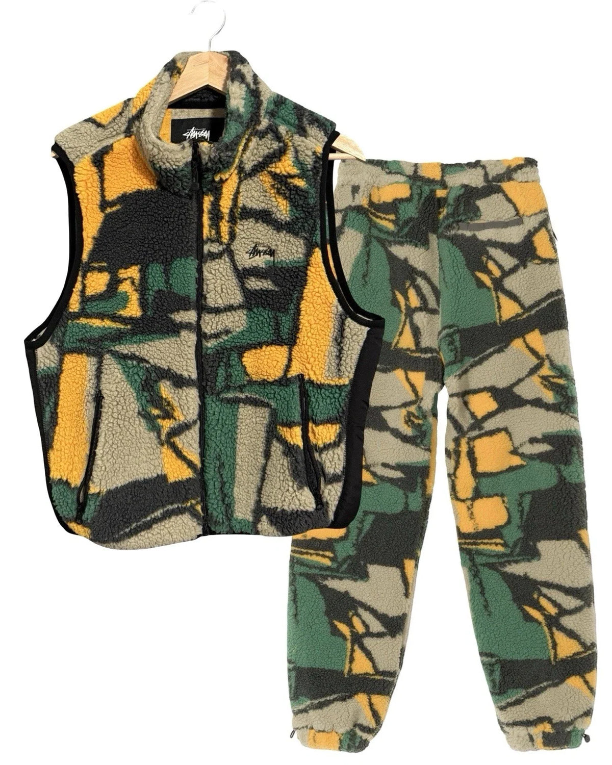 Rare Stussy Color Block Fleece Vest & Pants Set product image 1