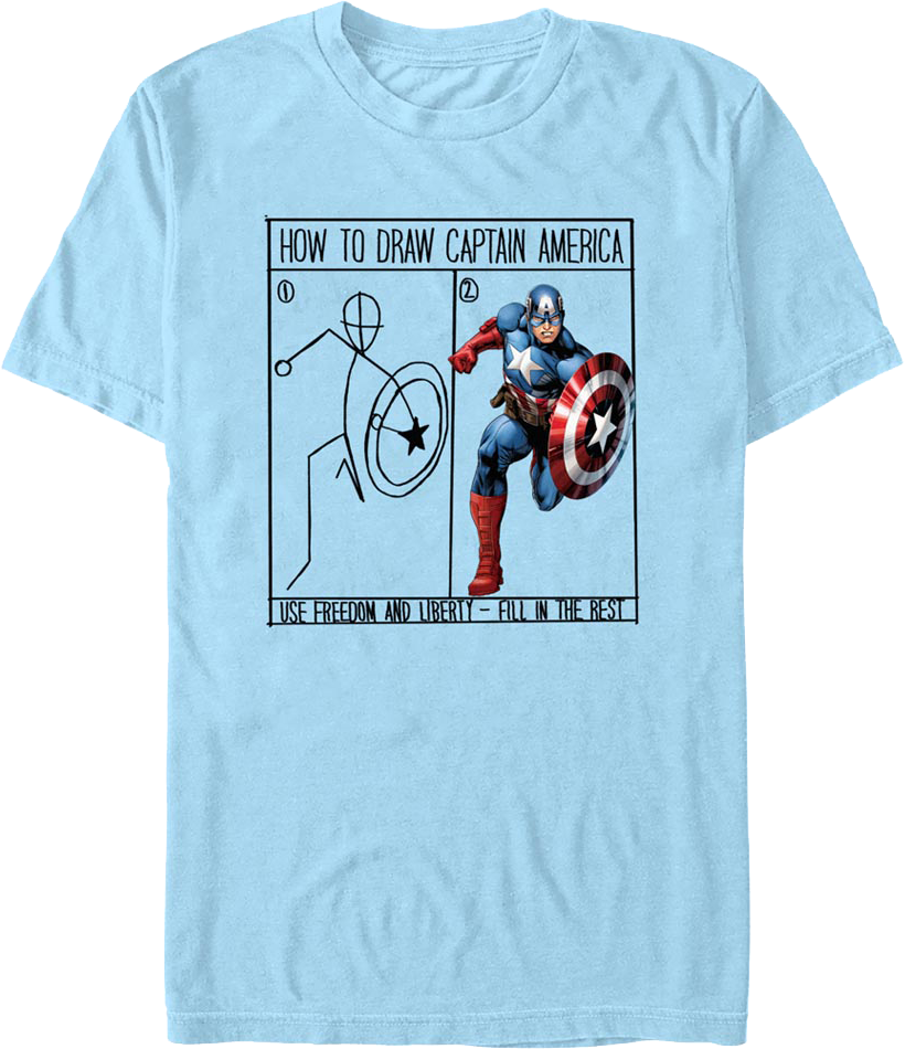 How To Draw Captain America Marvel Comics T-Shirt product image 1