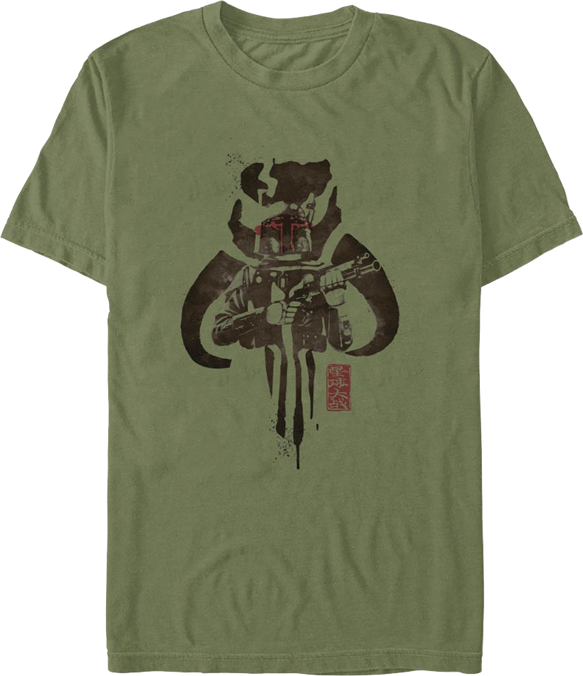 Splattered Logo Boba Fett Star Wars T-Shirt product image 1