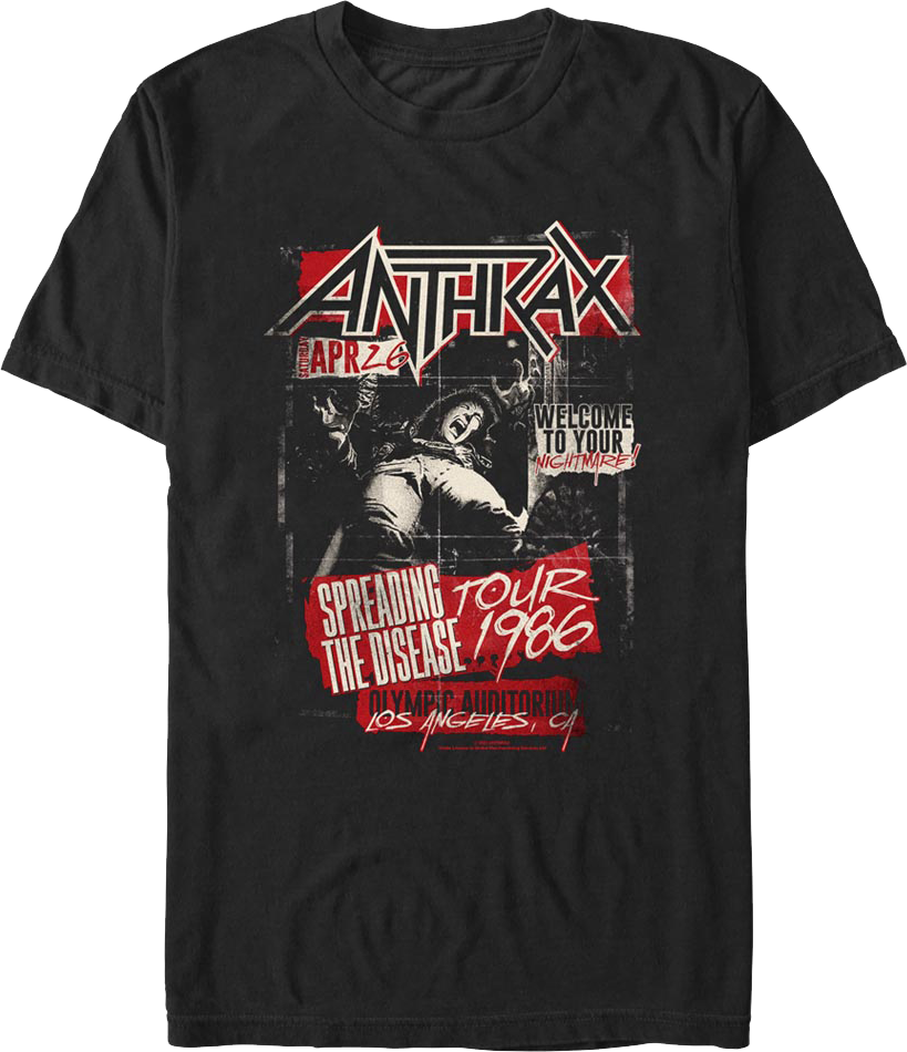 Spreading The Disease Tour 1986 Anthrax T-Shirt product image 1