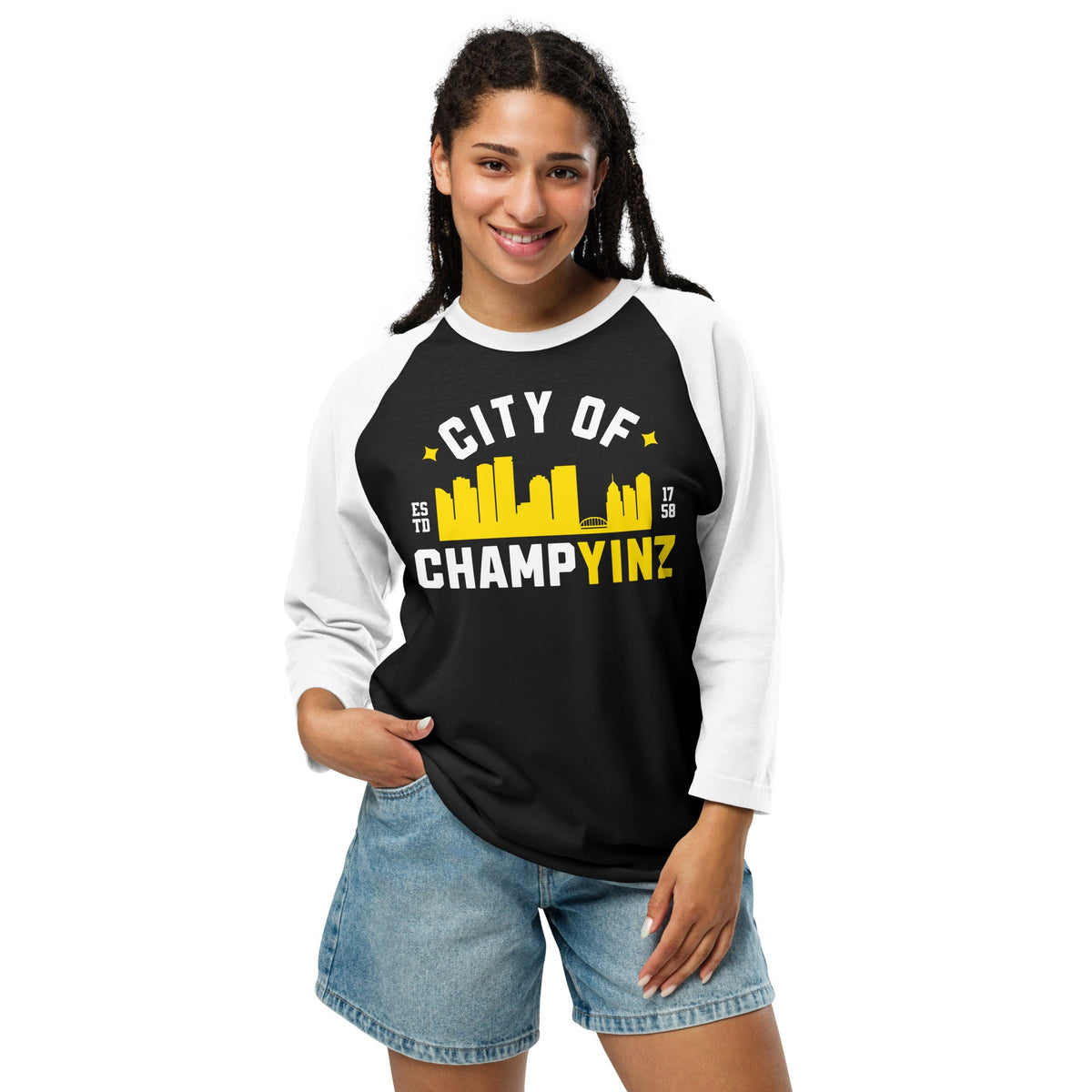 City of ChampYINZ | Baseball Raglan Tee product image 3