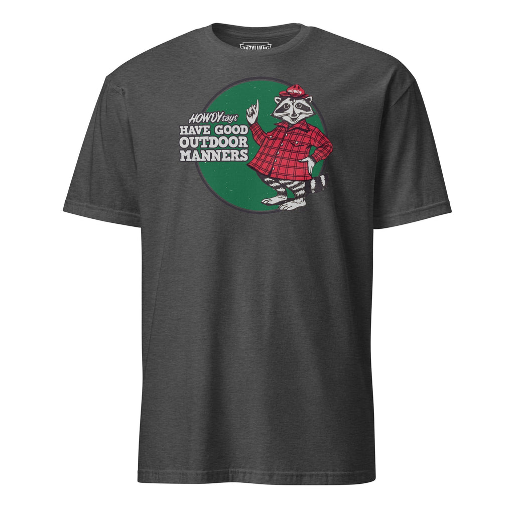 Have Good Outdoor Manners - Howdy Raccoon | T-Shirt product image 4
