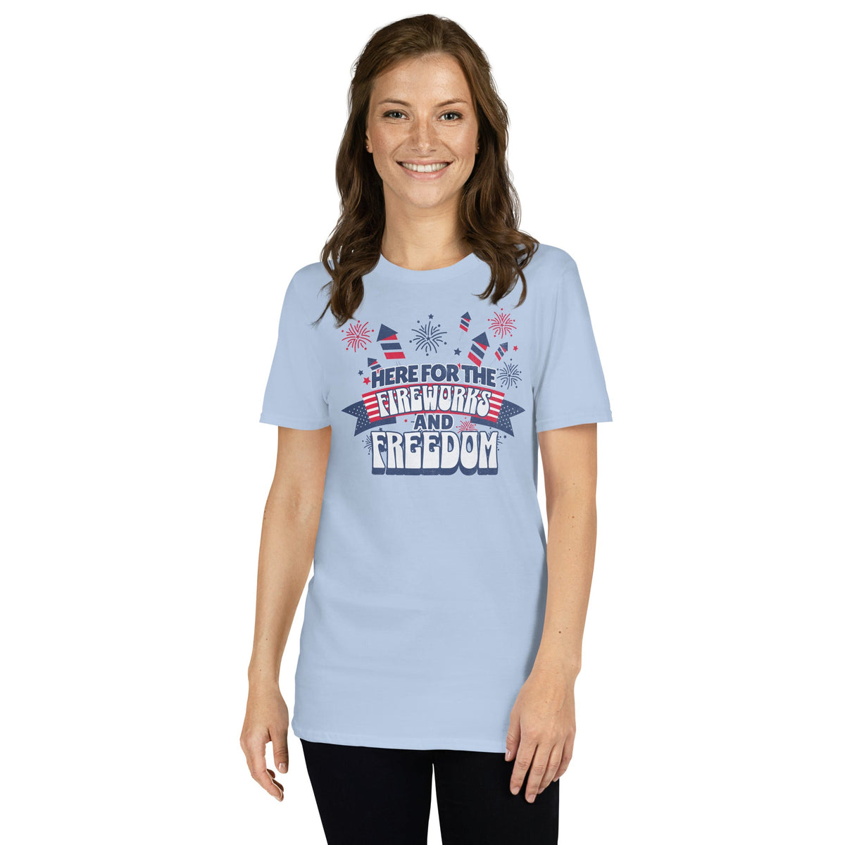 Here for the Fireworks and Freedom | T-Shirt product image 3