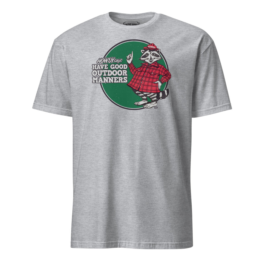 Have Good Outdoor Manners - Howdy Raccoon | T-Shirt product image 5